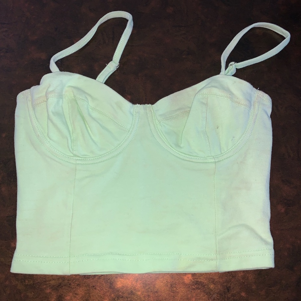 Neon green bustier top